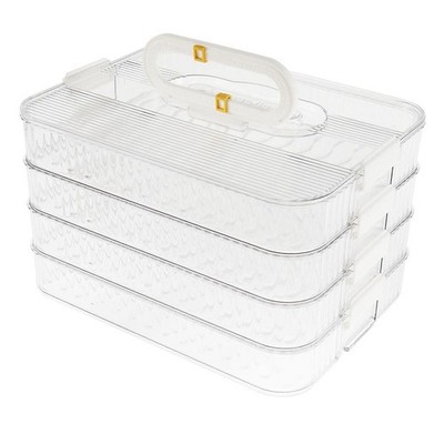 4 Schichten Mittagessen Fleisch Behälter für Kühlschrank Organisation Speck Aufbewahrung 7599