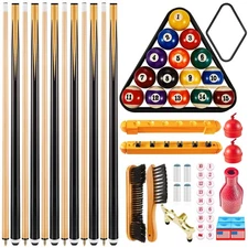 55 Pcs Pool Table Accessories 16 Pcs Billiard Balls 6 Set Pool Sticks Triangl...