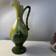 Vintage Haeger #8180 Green Dip Glaze Pitcher