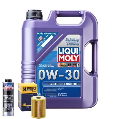 Motoröl 0W30 LIQUI MOLY Synthoil Longtime 5L+HENGST Ölfilter +Spülung