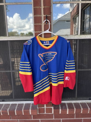 Vintage St. Louis Blues Jersey Mens XL Blue Red NHL Hockey Alternate Starter 90s
