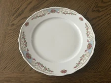 Vintage Tirschenreuth Bavaria 9.5” Fine Porcelain Plate Pink Roses Gold Scrolls