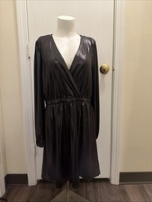 Michael Kors Metalíc Dress Black Women Size M NWT