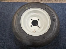 (QTY 1) RubberMaster Lawn & Garden Tire 16x6-8 4 Ply Rating on White 4x4 Rim