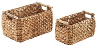 Kobolo AufbewahrungsköRbe RegalköRbe Korb Aus Wasserhyazinthe M. Griffen 2Er Set