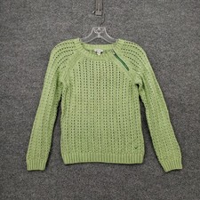 NEW American Eagle Sweater Womens S Small Green Long Sleeve Open Knit Jumper
