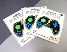 Lot of 3 Gamer Controller Iron-On Patches Video Game Embroidered Applique New