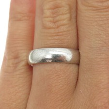 925 Sterling Silver Vintage Classic Wedding Band Ring Size 7