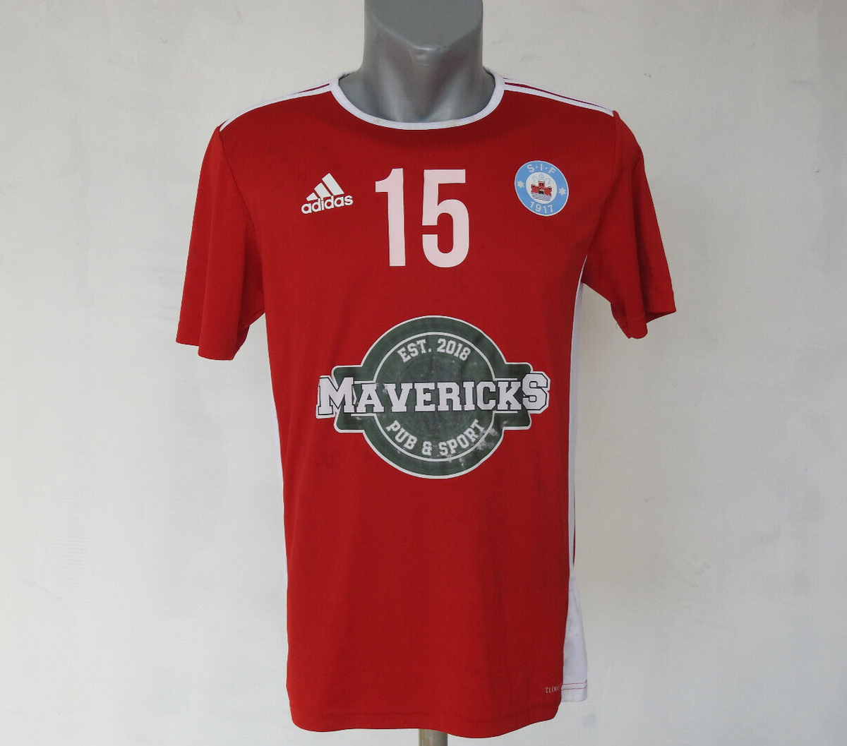 Silkeborg IF Training Jersey Adidas Red Shirt #15 Size S Football
