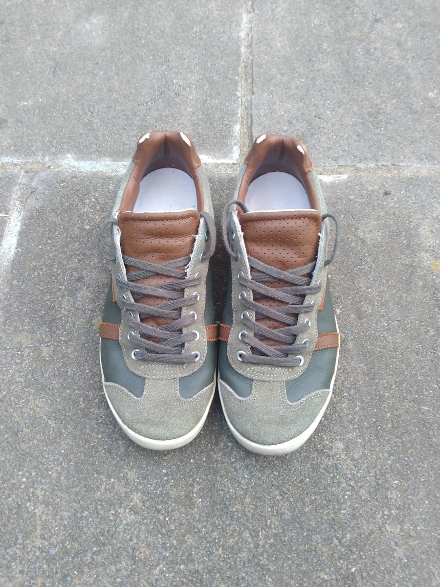 Lacoste Premium Exclusive Green Brown Leather Tennis Trainers Shoes, UK  Size