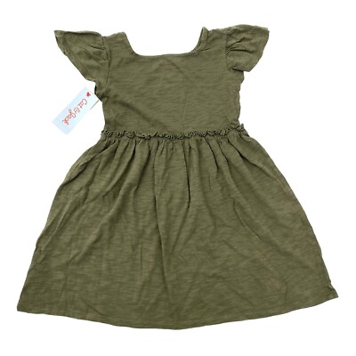 Cat & Jack Toddler Girls Size 4T Cap Sleeve Dress Olive Green | eBay