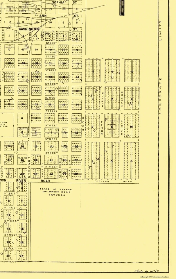 Historic City Map - Carson City Nevada Plat - Curtis 1948 - 23 x 36.44 - Изображение 3 из 4