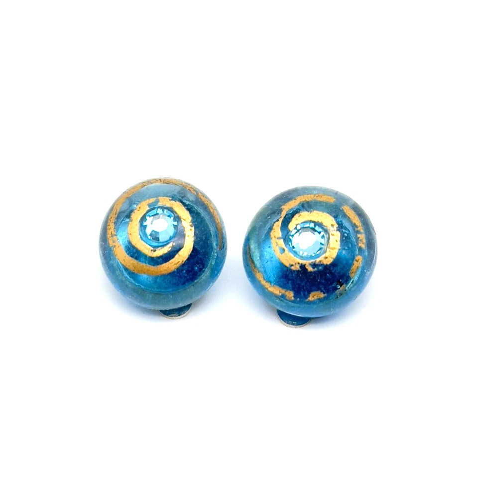 Stunning Vintage Murano Glass Clip-On Earrings Beautiful. - Image 3 of 4