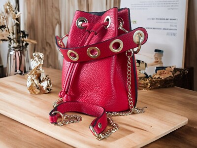 Damen Eimer Tasche aus echtem Leder - Geschenkgeschenk Weihnachtsfeier