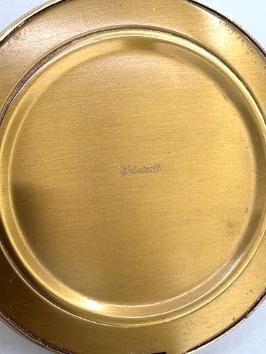 Wadsworth Powder Compact 1940s Brass Etched Florals on Sparkly Black 3in Vintage - Afbeelding 13 van 17