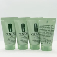 4 x Clinique 7 Day Scrub Cream Rinse-Off Formula 1 oz/30ml = 4oz/120ml NEW FRESH