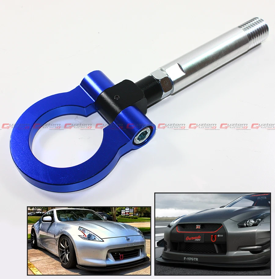 BLUE JDM FOLDING RING SCREW ON FRONT/REAR BUMPER TOW HOOK FOR NISSAN 350Z  370Z