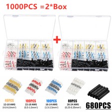 1000PCS Solder Stick Waterproof Seal Sleeve Heat Shrink Butt Wire Connectors Kit