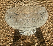 Bohemian Czech Vintage Crystal 6" Round Bowl Hand Cut Queen Lace 24 Lead Glass