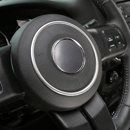 Steering Wheel Bigger Ring Trim For Jeep Wrangler Compass Patriot 2011+ Silver - Picture 4 of 8
