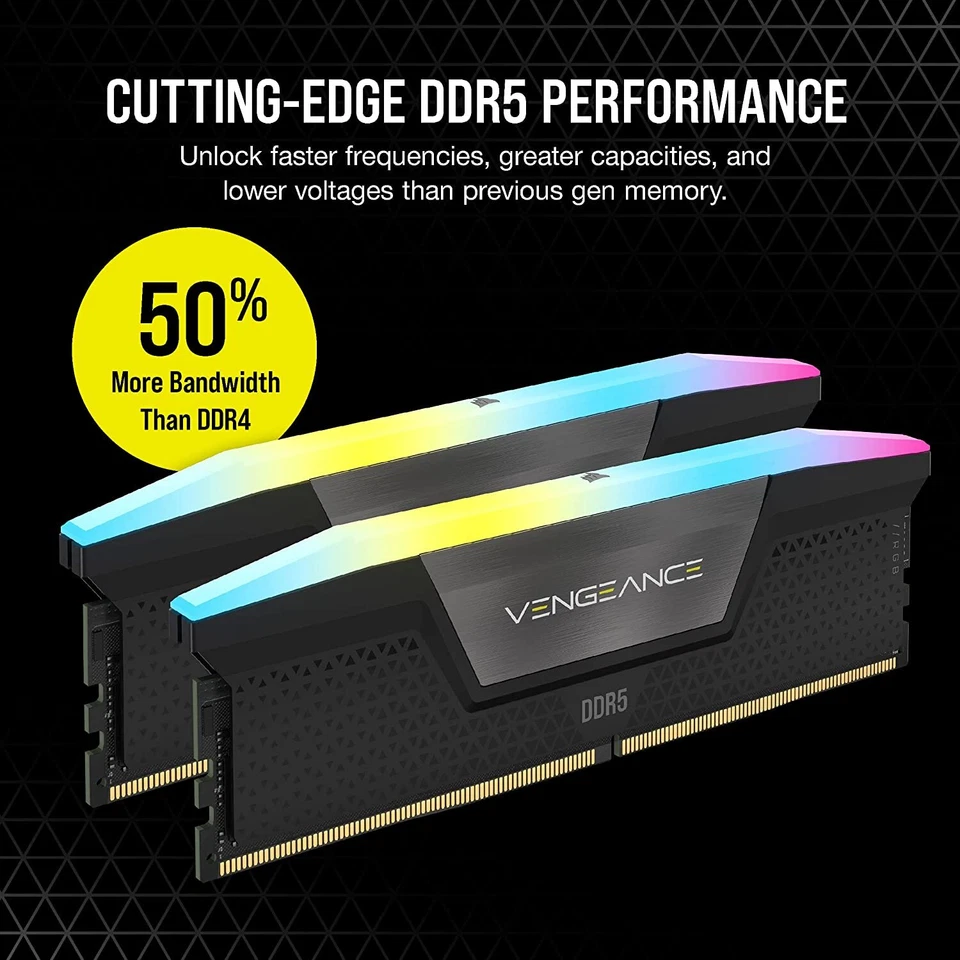 Corsair Vengeance RGB 32GB Kit (2 x 16GB), DDR5, 5200MHz CL40 AMD Optimised DIMM - Image 4 of 4