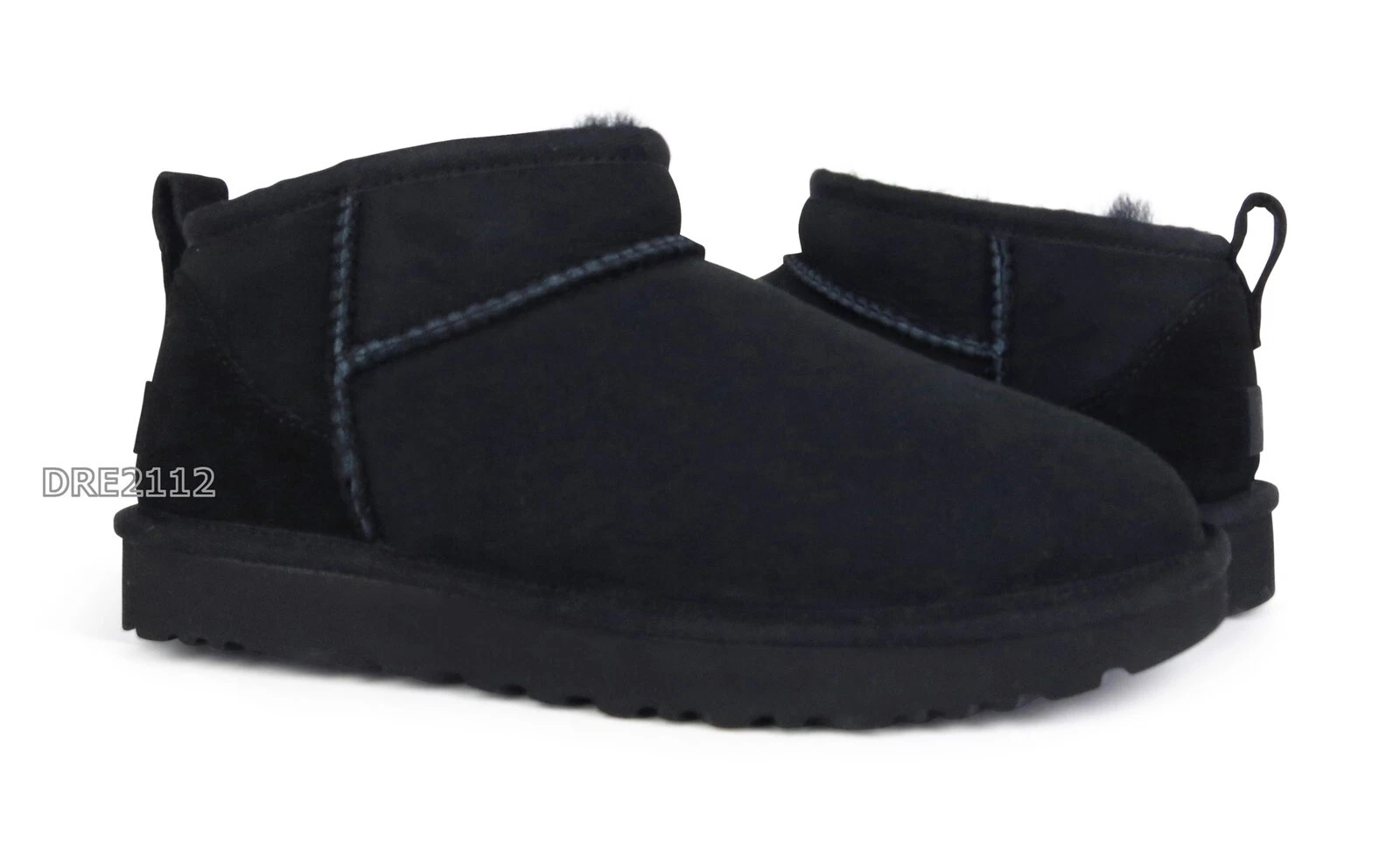 Stivali UGG Classic Ultra Mini in pelliccia nera da donna taglia 9 *nuovi con scatola 