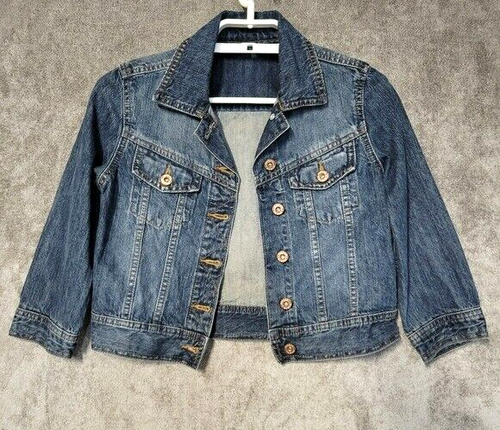 VF Jeanswear Jean Jacket Youth Kids XS Blue Denim Button Front Medium Wash Child - Picture 3 of 12