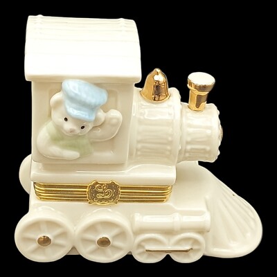 Lenox Treasure First Issue All Aboard Lidded Keepsake Train Box with Charm