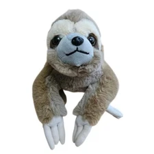 F.A.O Schwarz Baby Sloth Tan And Cream Stuffed Animal Soft Cuddly Medium Sized