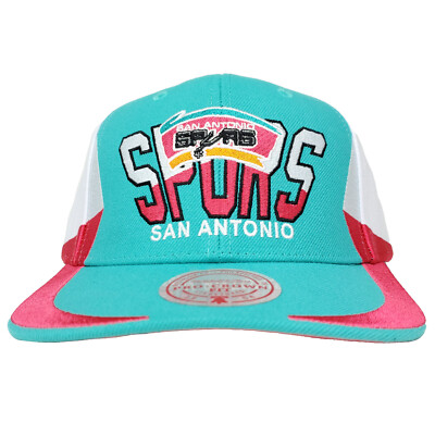San Antonio Spurs Mitchell & Ness NBA Pro Fit Snapback Hat Embroidery Teal NWT