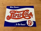 Vintage Pepsi Cola 5 Cent More Bounce To The Ounce tin advertising sign 12.5”x17
