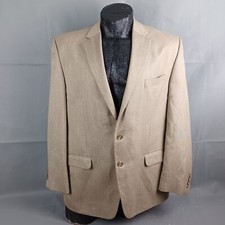 Chaps Sportcoat 46R Men Light Brown Regular Fit Nailhead 2-Button Blazer Jacket