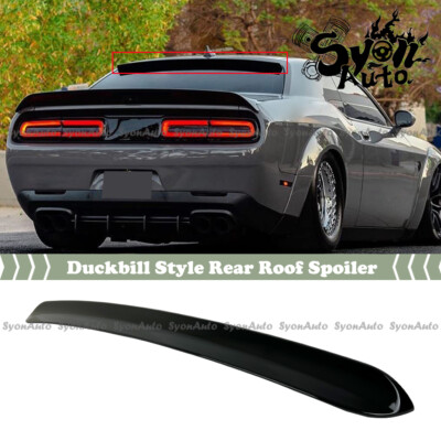 FOR 2008-2026 DODGE CHALLENGER GLOSS BLACK DUCKBILL STYLE REAR ROOF SPOILER WING