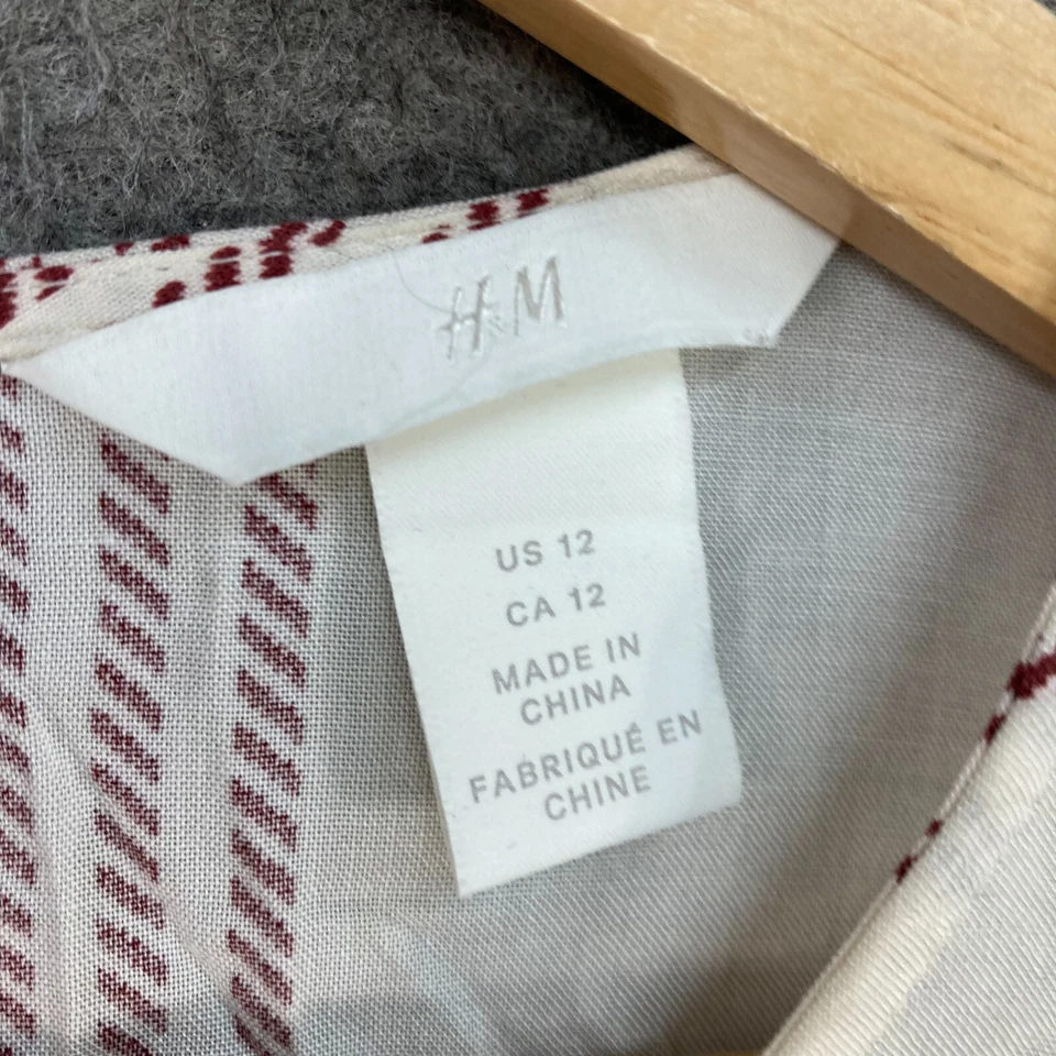 Blusa camisa H&M para mujer talla 12 multicolor manga larga cuello redondo 47008 Foto 4 de 4