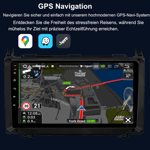 9" Autoradio CarPlay für Mercedes A/B-Klasse W169 Viano DAB+GPS Android13 2+32GB - Picture 6 of 14