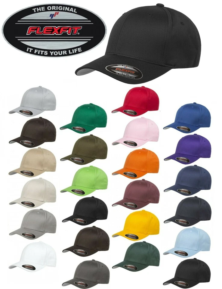 Gorra de béisbol FLEXFIT clásica ORIGINAL 6 paneles ajustada SOMBRERO S/M L/XL XXL ¡Al por mayor! Foto 4 de 4