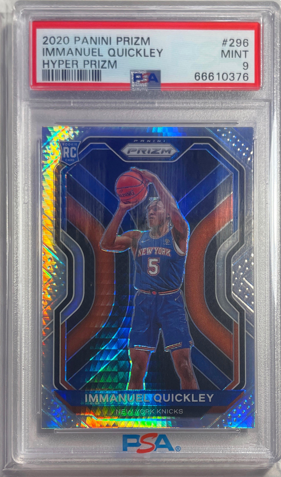 IMMANUEL QUICKLEY 2020-21 PANINI PRIZM HYPER PRIZMS ROOKIE RC #296 PSA 9 POP 8