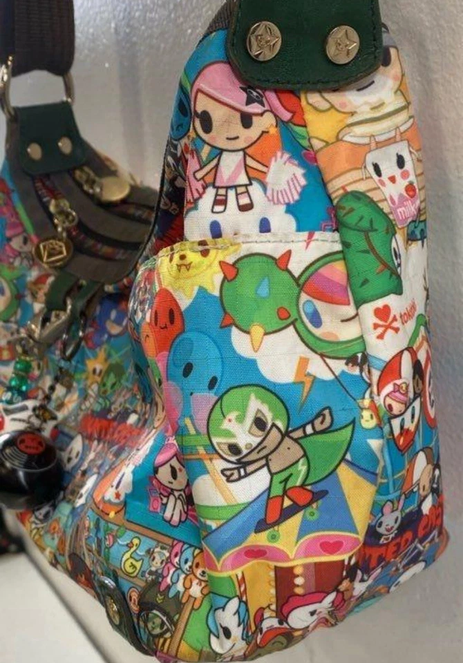 Authentic Tokidoki Lesportsac Haunted castle amusement park Bag Purse with charm - Image 4 of 4