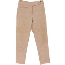 Veronica Beard Renzo Pant Womens Size 0 Tan Plaid Slim Leg Career OfficePants