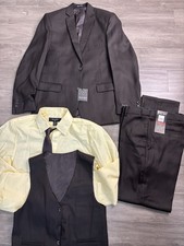 249 TAZIO BOYS 5 Piece Suit Size 14 Single Breasted Blazer Preppy Brown New