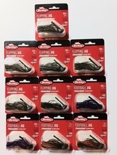 10 Berkley Jigs Mixed (6) Flipping  Jig 3/4 oz. 5/0. Blue Craw (2) Football Jig 