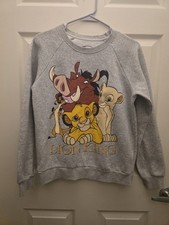 Disney The Lion King small Gray Long Sleeve Pullover Fleece Lined Sweatshirt