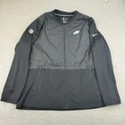 Nike Philadelphia Eagles Jacket Mens 2XL Black Full Zip Collarless Long Sleeve