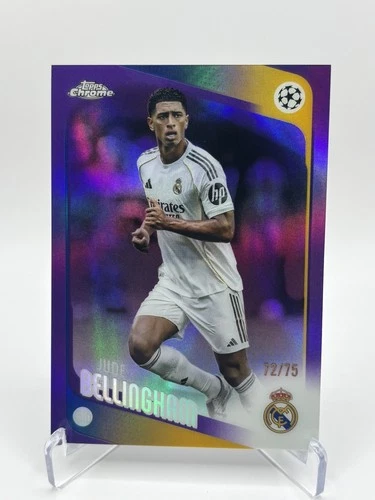 2025-26 Topps Chrome UEFA Club Comps Jude Bellingham Purple Refractor 72/75 #64