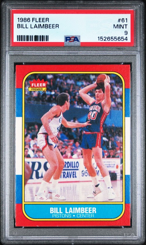 1986 FLEER #61 BILL LAIMBEER PSA 9