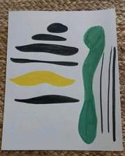 GAT ABSTRACT PAINTING ORIGINAL Hand Painted Art MODERN Contemporary  art 8.5x11