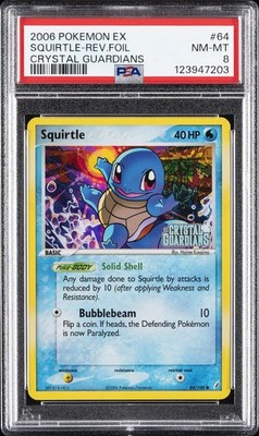 with:D クリスタルblock PSAポケカ　ポケモンカード 2006 POKEMON EX CRYSTAL GUARDIANS #64 SQUIRTLE-REVERSE FOIL PSA 8