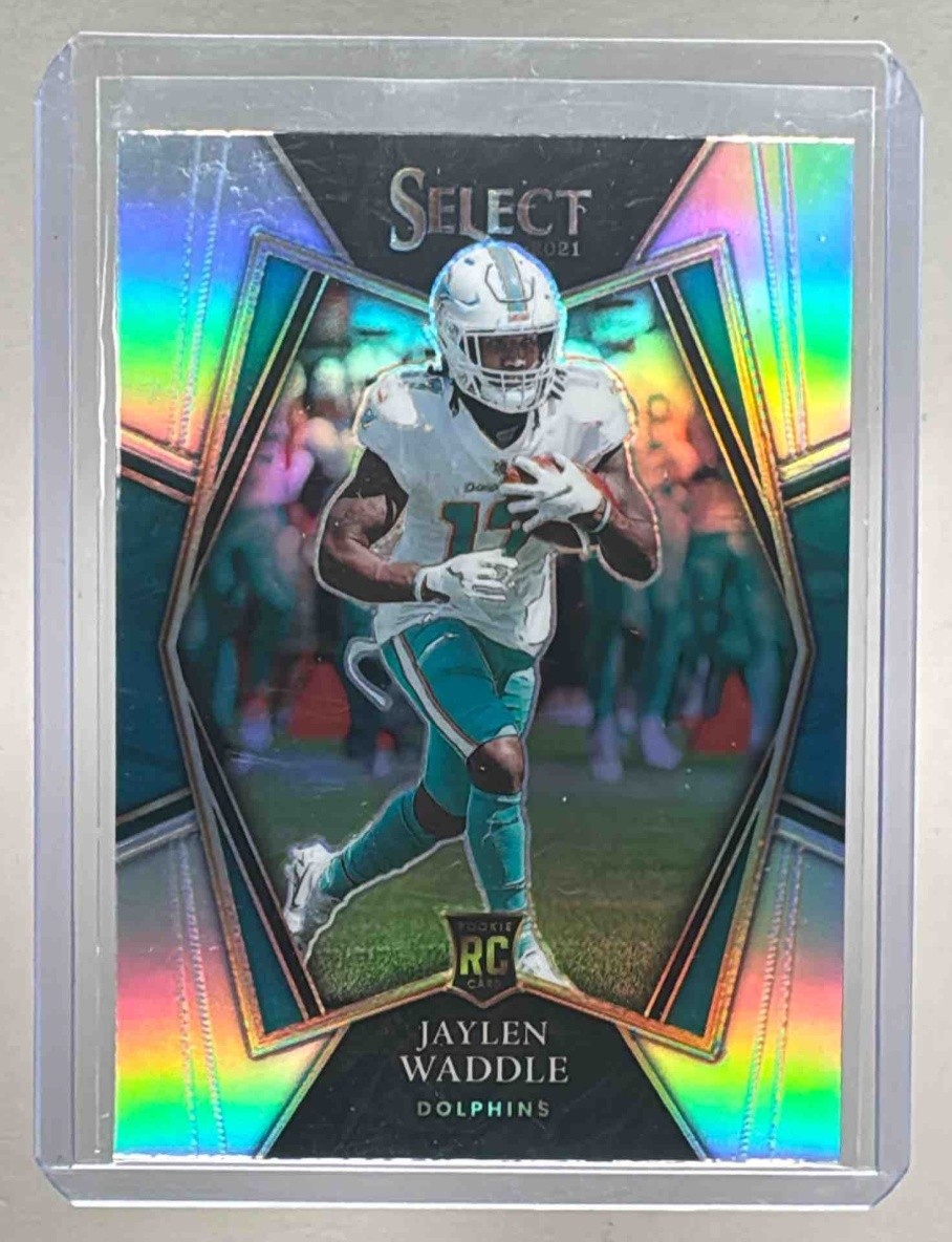 Jaylen Waddle 2021 Panini Select #148 Silver Prizm RC Premier Level
