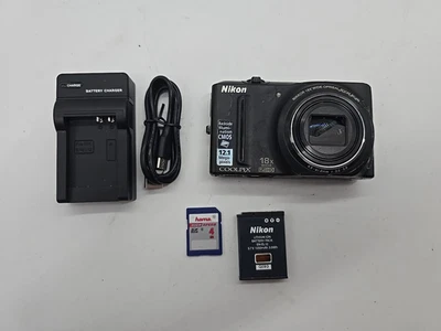 Nikon Coolpix S9100 12.1MP Black Digital Camera 18X Wide Zoom - getestet - Bild 1 von 4