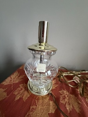 Vintage Fifth Avenue Glass Crystal Globe Table Lamp w/ Brass Base 8.5 